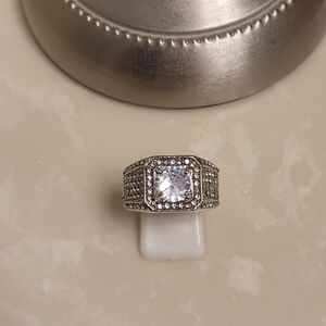 Men's Silver and CZ Ring Size 9